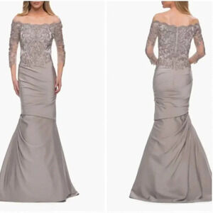 NEW La Femme Lace Bodice Mermaid Gown Size 2